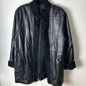 Faux Leather Coat - Women's Medium